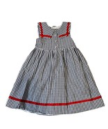 Pastourelle by Pippa &amp; Julie Sz 6 Black/White Check Red Trim Girls Dress - £22.68 GBP