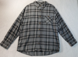 Field Stream Shirt Mens Large Gray Black Plaid Long Sleeve Collared Button Down - £10.97 GBP