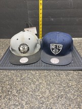 (2) Brooklyn NY Nets Mitchell and Ness Snapback hats Preowned See Description . - £19.98 GBP