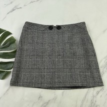 The Limited Vintage Y2k Plaid Mini Skirt Size 4 Black White Houndstooth ... - $27.71