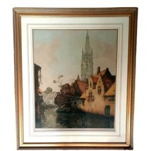 Alfred Van Neste Notre Dame Pencil Signed Colored Etching Framed Numbered - £165.78 GBP