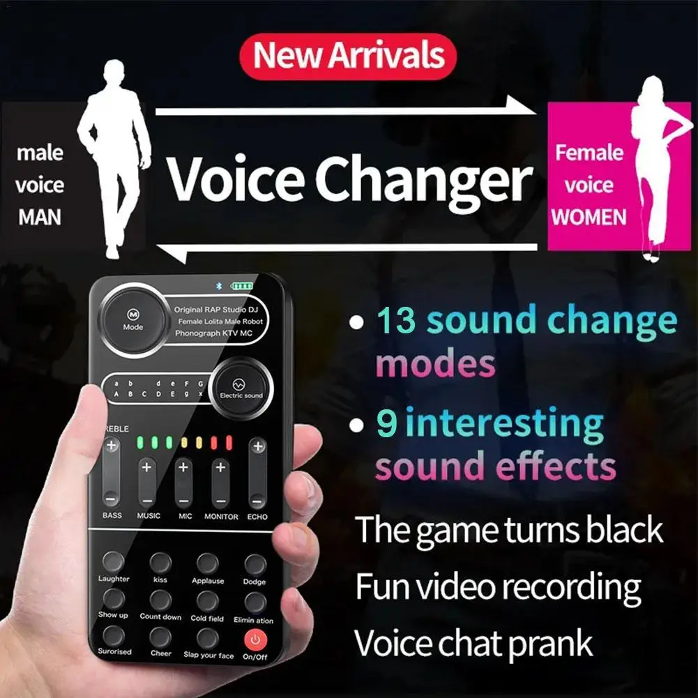 K9 Mini External Audio Mixer Live Sound Card Mobile Phone Voice Changer Karaoke - £24.48 GBP+