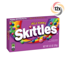Full Box 12x Packs Skittles Wild Berry Flavors Bite Size Theater Box Candy 3.5oz - £28.54 GBP