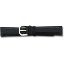 de Beer Black Genuine Lizard Leather Watch Band 16mm Silver Color - £30.62 GBP