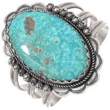 Navajo Old Pawn Kingman Turquoise Slab Bracelet, Sterling Silver Cuff Mens s7.25 - £622.45 GBP
