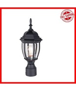 Stylish Outdoor Pole Lantern, E26 Socket, Durable Aluminum, 15.6&quot; Tall D... - $74.36 CAD