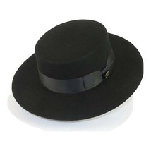 Mens Autralian Wool Boater Hat Wide Brim BRUNO CAPELO ZAYDEN ZA331 Black New image 2