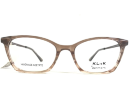 KLiik Eyeglasses Frames 664 S414 Clear Brown Horn Cat Eye Striped 49-16-140 - £50.89 GBP