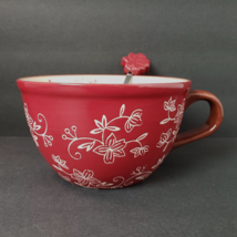 Temptations by Red Tara Floral Lace 24 oz. Soup Bowl Mug with Spoon - £13.90 GBP