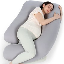 Pregnancy Pillows For Sleeping, U Shaped Full Body Pillow For Pregnancy Women Wi - £73.44 GBP