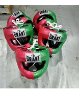 Grant Boxing Green Red Leather Boxing Headgear Pro Training &amp; Sparring - $160.00