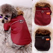 Reflective And Cozy Pet Fur Coat With Faux Fur Collar - £16.55 GBP