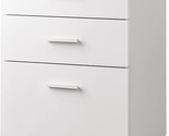 White Devaise 3 Drawer Wood Mobile File Cabinet, Rolling File Cabinet For - £87.74 GBP