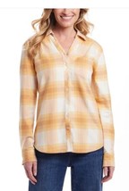 Weatherproof Vintage Women Shirt Yellow Multicolor Flannel Plaid Stretch... - $691.12 MXN