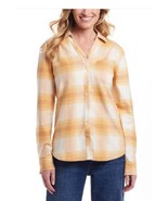 Weatherproof Vintage Women Shirt Yellow Multicolor Flannel Plaid Stretch... - $685.83 MXN