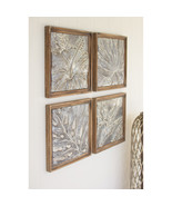 Kalalou 18 x 18 in. Framed Tropical Pressed Metal Tiles - Set of 4 - $441.29 CAD