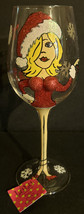 Lulu Flirty Fun Where&#39;s My Santa Wine Glass  - Sexy Busty Blonde - Great Gift - £17.17 GBP