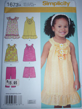 Simplicity Toddler’s Dress Top Chopped Pants &amp; Shorts Size ½ - 4 #1637 Uncut  - £4.78 GBP