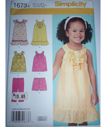 Simplicity Toddler’s Dress Top Chopped Pants &amp; Shorts Size ½ - 4 #1637 U... - £4.67 GBP