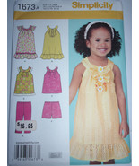 Simplicity Toddler’s Dress Top Chopped Pants &amp; Shorts Size ½ - 4 #1637 U... - $8.21 CAD