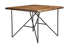 Daisy Solid Wood Pub Table w/Metal Legs, Light Walnut - $857.00