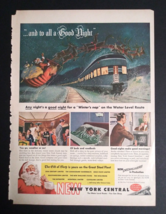 New York Central Train Santa Christmas Cut Vintage Magazine Print Ad 1946 - $14.99