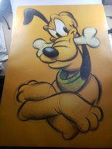 Canvas Style Cartoon Art of Pluto the Dog Disney Framed 16&quot;x23&quot; - £53.02 GBP
