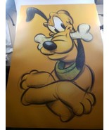 Canvas Style Cartoon Art of Pluto the Dog Disney Framed 16&quot;x23&quot; - £53.02 GBP