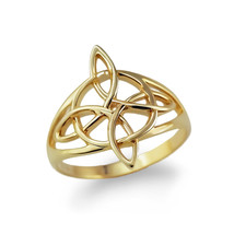 Gold Celtic Trinity Knot Openwork Triquetra Ring - £167.52 GBP+