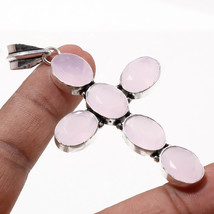 Rose Quartz Oval Shape Handmade Black Friday Gift Pendant Jewelry 3.20" SA 375 - £3.66 GBP