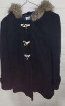 Womens Old Navy Wool Blend Pea Coat Small Petite Zipper &amp; Toggle Wood Bu... - £39.30 GBP