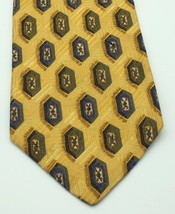 Robert Talbott Hand Sewn Silk Tie 57&quot;x4&quot; Gold Pattern Vintage - $150.02 MXN