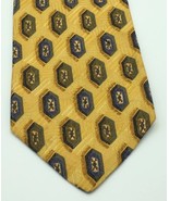 Robert Talbott Hand Sewn Silk Tie 57&quot;x4&quot; Gold Pattern Vintage - $151.04 MXN