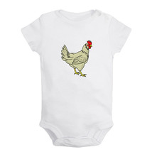 Animal Hen Pattern Romper Baby Bodysuits Newborn Infant Jumpsuits Kids Outfits - £8.32 GBP