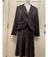  Formal black satin matching jacket with skirt  - $45.00