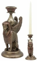 Ancient Greco Egyptian Guardian Sphinx Or Androsphinx Candle Holder Figu... - $786.40 MXN