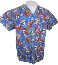 Uniform City Medical Scrub Shirt Santa Claus Christmas vtg90s Speeding ticket - £16.91 GBP