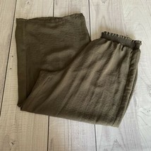 NY Collection Cropped Pants, Size Medium, Green, Polyester, Wide Leg - £18.37 GBP