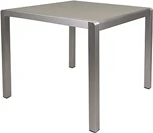 Outdoor Dining Table - Anodized Aluminum - Wicker Table Top - Square - S... - £224.93 GBP