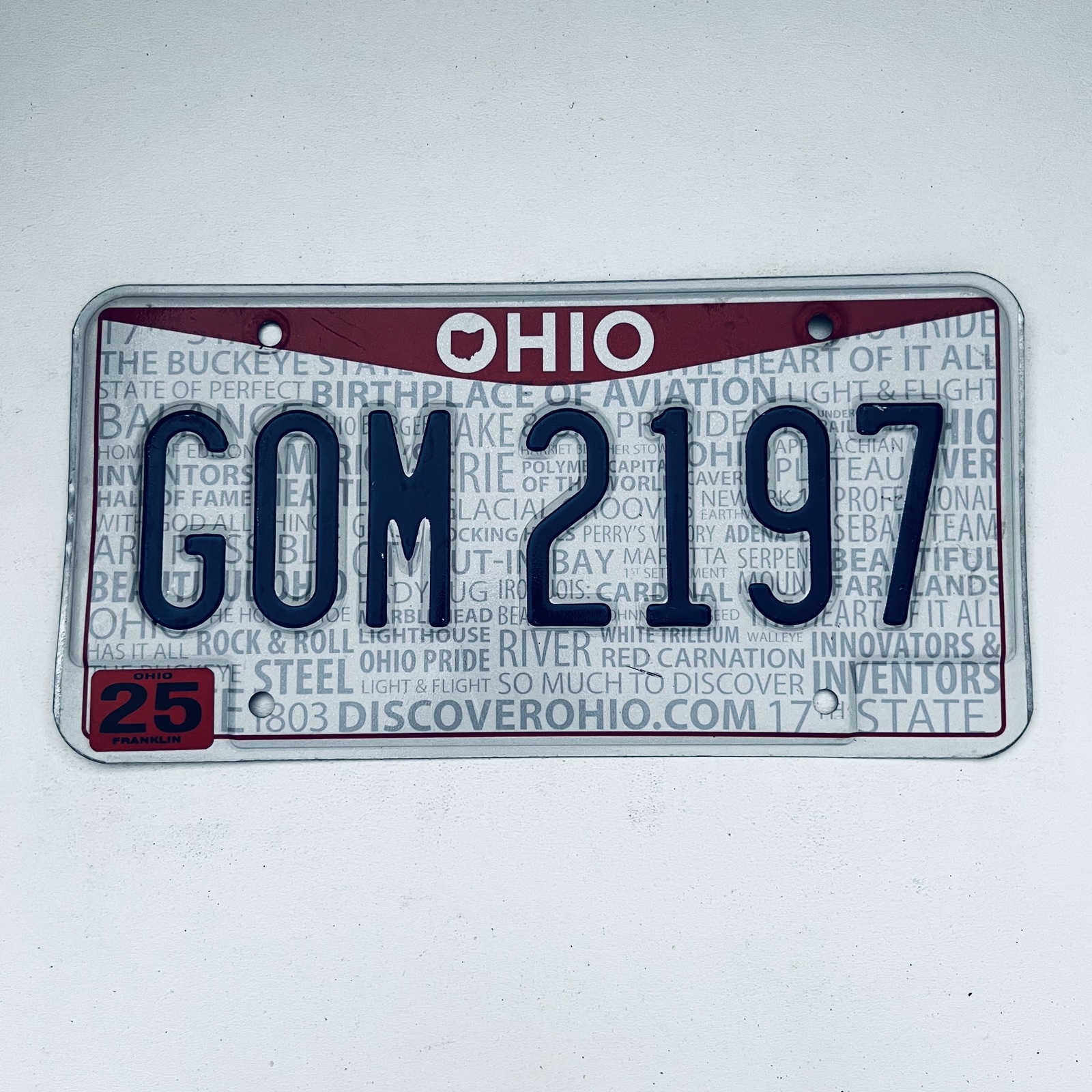  United States Ohio Franklin County Passenger License Plate G0M 2197 - $12.86