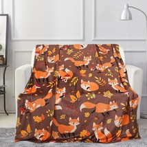 Cute Fox Blanket, Flannel Blanket Soft And Cozy, Fox Gifts For Adult Kids Teens, - £31.96 GBP