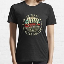  50 Years July Limited Edition Birthday Women&#39;s Black Tee T-Shirt - £14.19 GBP