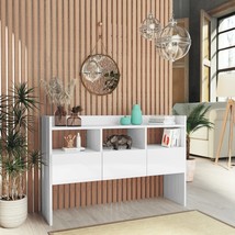 Sideboard High Gloss White 105x30x70 cm Engineered Wood - £46.65 GBP