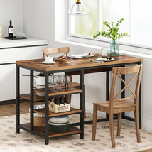 Industrial Kitchen Island Small Dining Island Table With 5 Shelves - £210.80 GBP