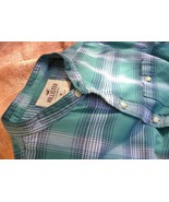 Vintage HOLLISTER PostBoy Shirt Green Plaid Cotton Band Collar western W... - €26,00 EUR
