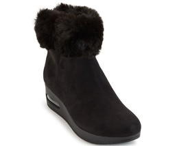 DKNY Women&#39;s Abri Booties Sz 7 Wedge Faux Fur Ankle Boot Black B4HP - £31.93 GBP