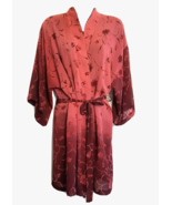 Expressions Bath Robe S/M Pink Wine Floral Kimono Spa Wrap Sexy Sheer Li... - £14.74 GBP