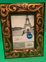 NWOT - Mainstays 4&quot; x 6&quot; Scroll Design Two-Tone Painted &amp; Textured Wood Frame - £7.18 GBP