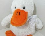 Chosun Plush white shimmery duck seated orange feet floral bow beans - $20.57