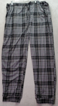 Sonoma Pajama Pants Mens 2XL Gray Plaid Stretch Pockets Elastic Waist Drawstring - £14.52 GBP